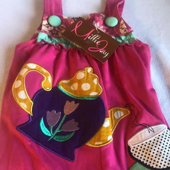 Girls NWT ruffled boho colorful pink summer one piece romper jumper - Picture 1 of 13